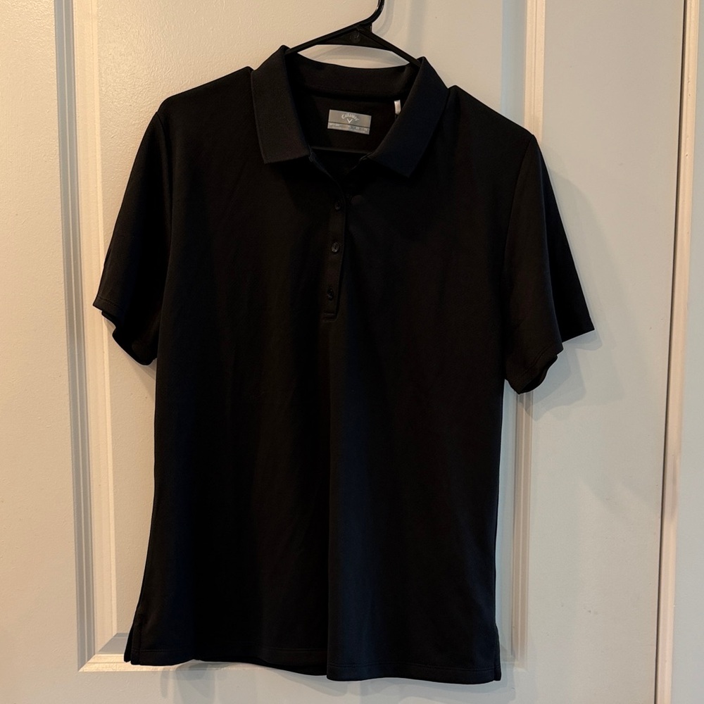 NWT Callaway Black Polo with Buttons size XL Drifit